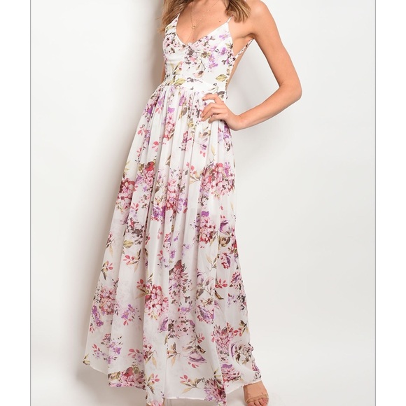 White Floral Dress - Picture 2 of 3